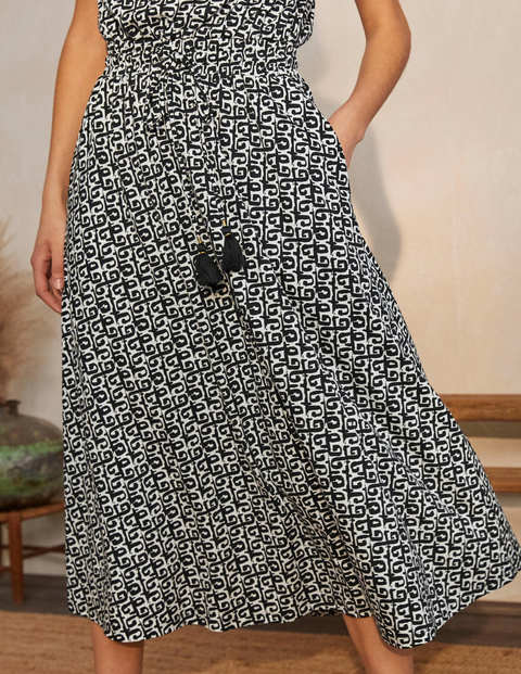 Robe midi dos-nu en jersey - Noir, tuile marocaine Robe midi dos-nu en jersey - Noir, tuile marocaine