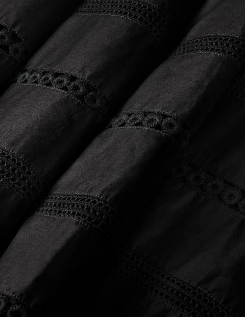 Woven Mix Trim Detail Dress - Black Woven Mix Trim Detail Dress - Black