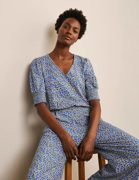 Estella Jersey Jumpsuit - Ivory, Meadow Spot Estella Jersey Jumpsuit - Ivory, Meadow Spot