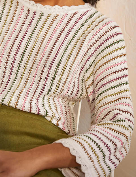 Alnwick Gestreifter Baumwollpullover - Roteiche/Azalee/Bunt, Gestreift Alnwick Gestreifter Baumwollpullover - Roteiche/Azalee/Bunt, Gestreift