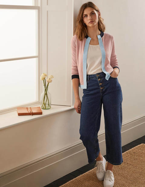 Dalton Leinencardigan - Milchshake, Blockfarben Dalton Leinencardigan - Milchshake, Blockfarben