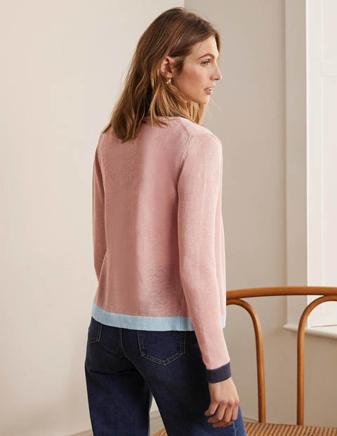 Dalton Leinencardigan - Milchshake, Blockfarben Dalton Leinencardigan - Milchshake, Blockfarben