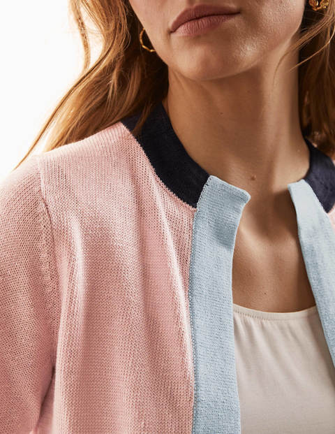 Dalton Leinencardigan - Milchshake, Blockfarben Dalton Leinencardigan - Milchshake, Blockfarben
