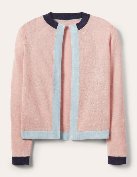 Dalton Leinencardigan - Milchshake, Blockfarben Dalton Leinencardigan - Milchshake, Blockfarben