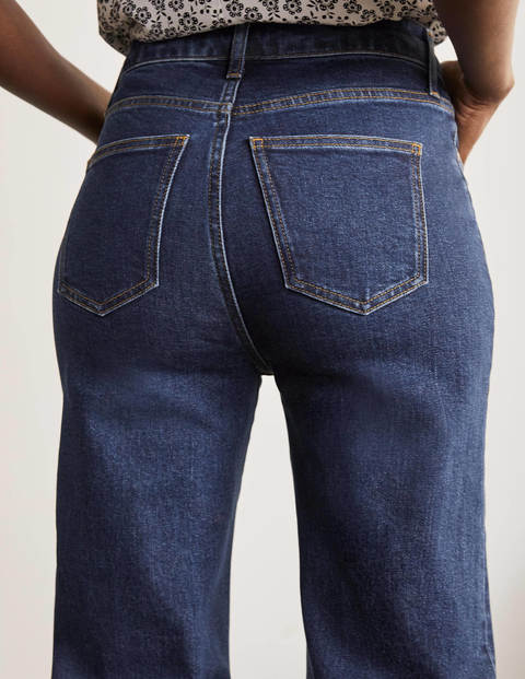 Lässige Schlaghose mit Knopfleiste - Mittleres Vintageblau Lässige Schlaghose mit Knopfleiste - Mittleres Vintageblau