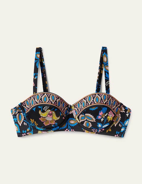 Kythira Cup-size Bikini Top - Black, Summer Chintz Kythira Cup-size Bikini Top - Black, Summer Chintz