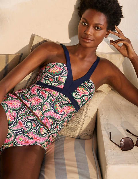 Corsica Tankini Top - French Navy, Summer Paisley Corsica Tankini Top - French Navy, Summer Paisley