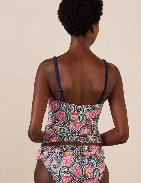 Bas de bikini Amalfi à revers - Bleu marine foncé, motif Summer Paisley Bas de bikini Amalfi à revers - Bleu marine foncé, motif Summer Paisley