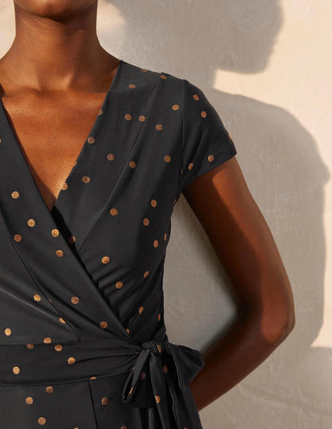 Lefkada Wrap Cover Up - Black, Scattered Spot Lefkada Wrap Cover Up - Black, Scattered Spot