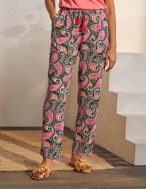 Pantalon Bembridge - Bleu marine foncé, motif Summer Paisley Pantalon Bembridge - Bleu marine foncé, motif Summer Paisley