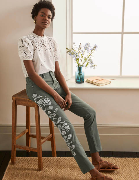 Girlfriend Jeans - Alder Embroidered Girlfriend Jeans - Alder Embroidered