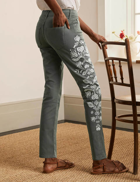 Girlfriend Jeans - Alder Embroidered Girlfriend Jeans - Alder Embroidered