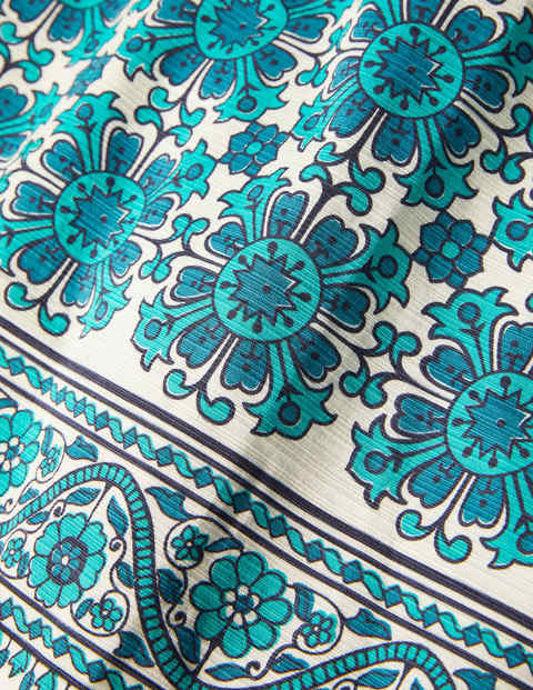Gabriella Pencil Skirt - Ivory and Indian Ocean Gabriella Pencil Skirt - Ivory and Indian Ocean