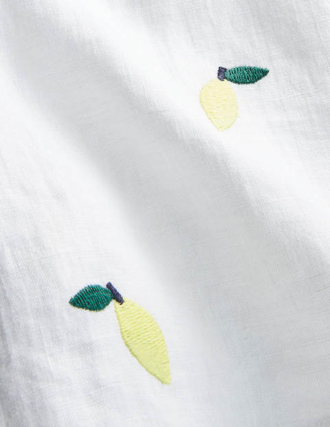 Hornsea Linen Shorts - White with Lemons Hornsea Linen Shorts - White with Lemons