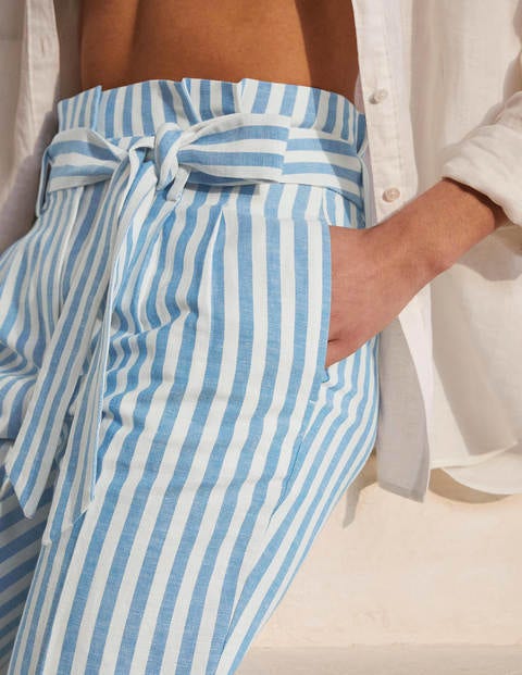 Ludgate Paperbag-Hose - Marokkoblau, Gestreift Ludgate Paperbag-Hose - Marokkoblau, Gestreift