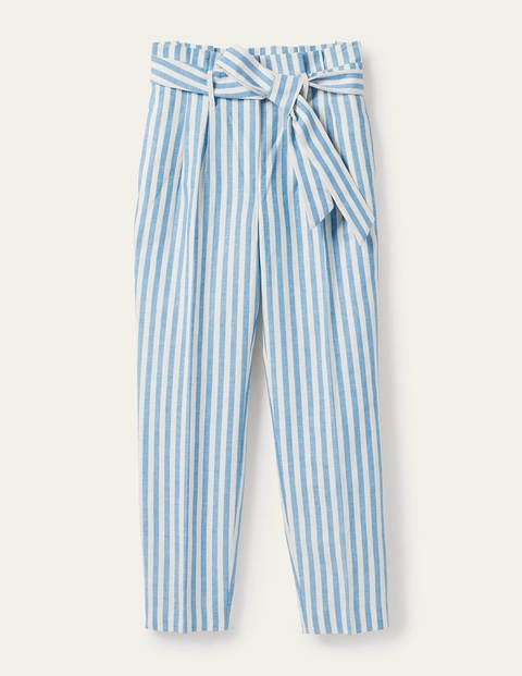 Ludgate Paperbag-Hose - Marokkoblau, Gestreift Ludgate Paperbag-Hose - Marokkoblau, Gestreift