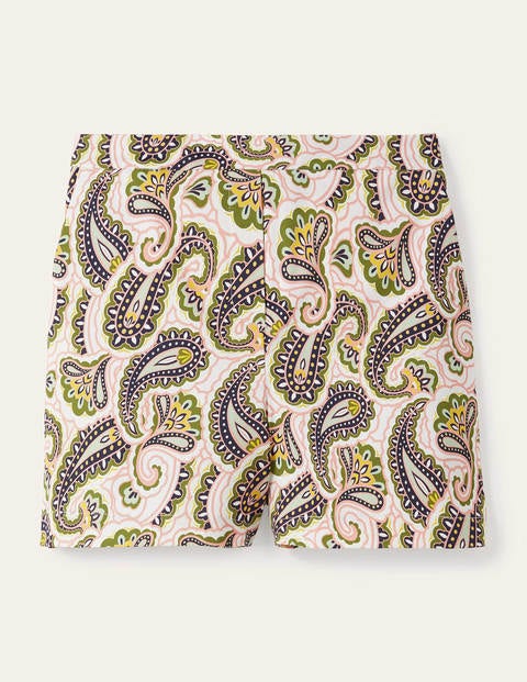 Danby Shorts zum Hineinschlüpfen - Naturweiß, Sommerliches Paisleymuster Danby Shorts zum Hineinschlüpfen - Naturweiß, Sommerliches Paisleymuster