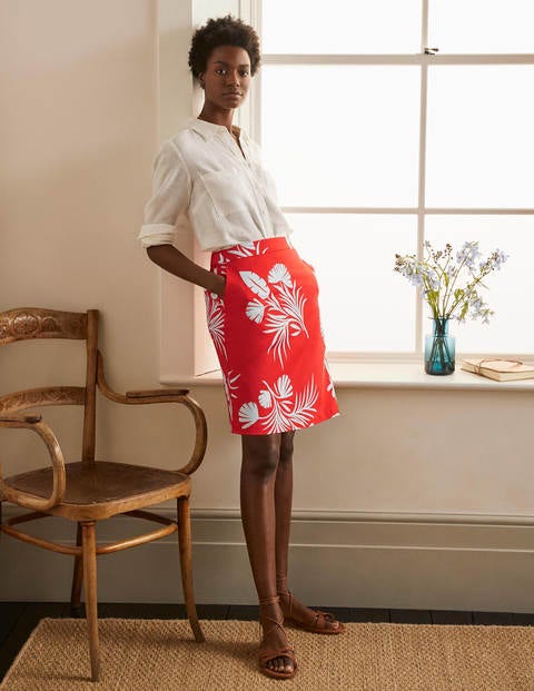 Danby Pull On Mini Skirt - Cherry Red, Jungle Bouquet Danby Pull On Mini Skirt - Cherry Red, Jungle Bouquet