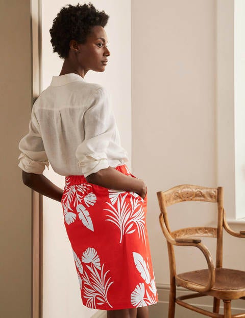 Danby Pull On Mini Skirt - Cherry Red, Jungle Bouquet Danby Pull On Mini Skirt - Cherry Red, Jungle Bouquet