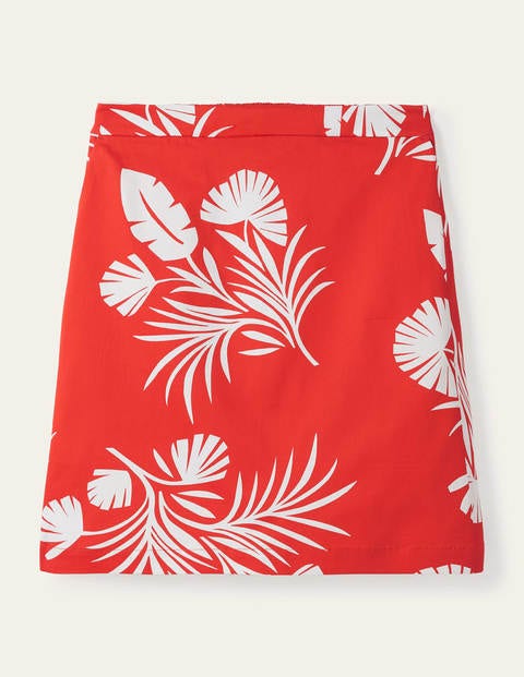 Danby Pull On Mini Skirt - Cherry Red, Jungle Bouquet Danby Pull On Mini Skirt - Cherry Red, Jungle Bouquet