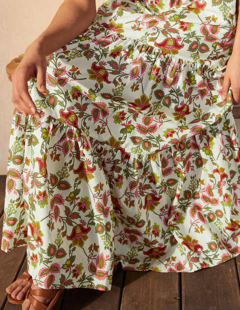 Jupe longue Lorna à volants - Ivoire, motif Summer Chintz Jupe longue Lorna à volants - Ivoire, motif Summer Chintz