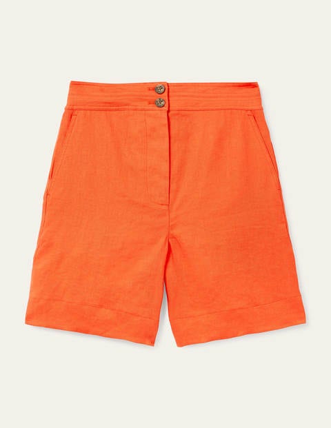 Cornwall Linen Shorts - Satsuma Cornwall Linen Shorts - Satsuma