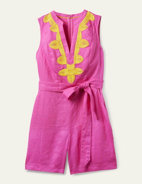 Bella Embroidered Playsuit - Pop Pansy/Daffodil Bella Embroidered Playsuit - Pop Pansy/Daffodil