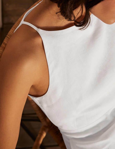 Halterneck Linen Jumpsuit - White Halterneck Linen Jumpsuit - White