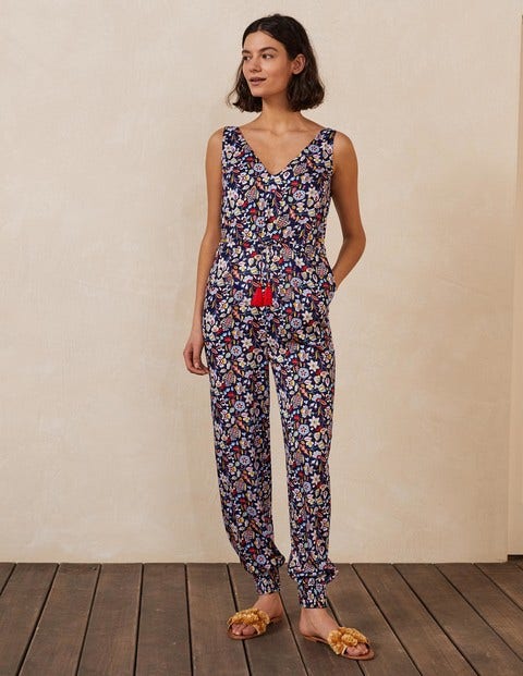 Cecilia Jumpsuit - Navy, Kaleidoscopic Floral Cecilia Jumpsuit - Navy, Kaleidoscopic Floral