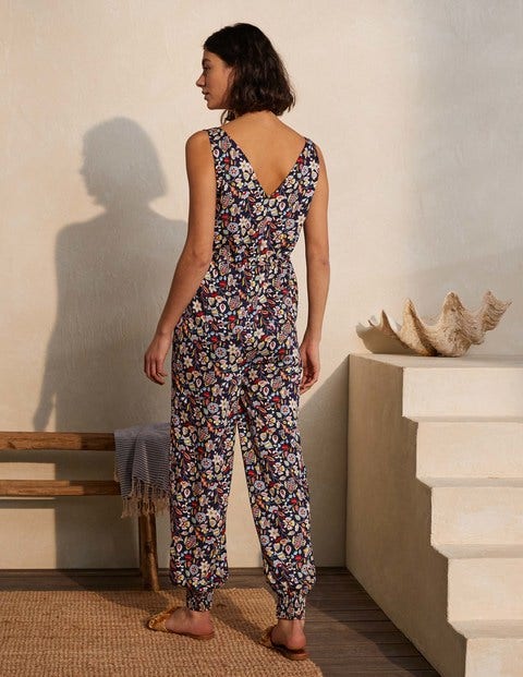Cecilia Jumpsuit - Navy, Kaleidoscopic Floral Cecilia Jumpsuit - Navy, Kaleidoscopic Floral
