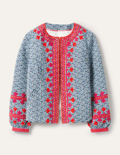 Baumwolljacke mit Stickerei - Naturweiß, Paisleymuster Baumwolljacke mit Stickerei - Naturweiß, Paisleymuster