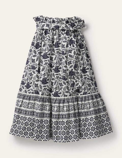 Jane Tiered Cotton Skirt - Ivory, Meadow Flight Jane Tiered Cotton Skirt - Ivory, Meadow Flight