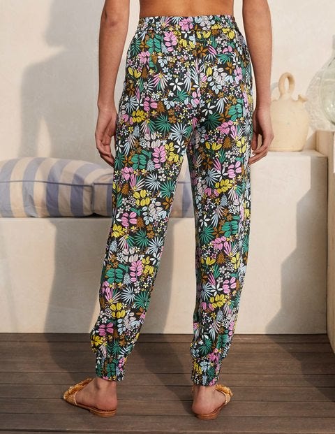 Cecilia Cuffed Pants - Black, Jungle Floral Cecilia Cuffed Pants - Black, Jungle Floral