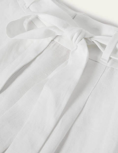Paperbag-Leinenshorts - Weiß Paperbag-Leinenshorts - Weiß