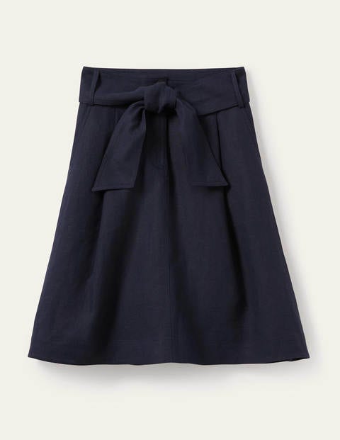 Gemütlicher Rock mit Stoffgürtel - Navy Gemütlicher Rock mit Stoffgürtel - Navy