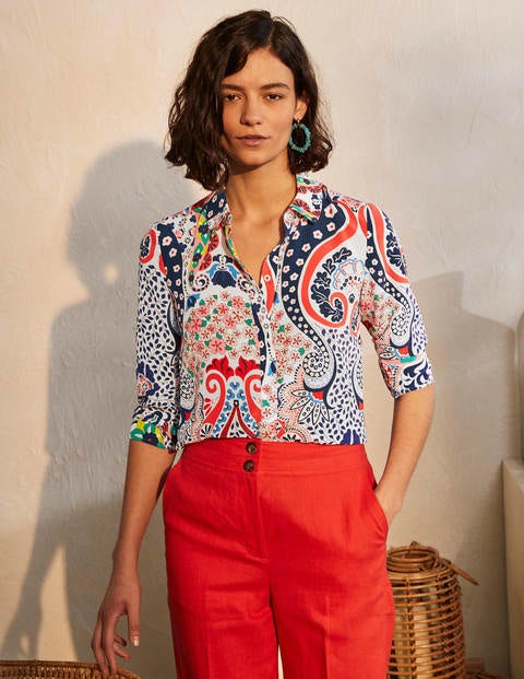 La chemise en soie - Bleu matelot, kaléidoscope La chemise en soie - Bleu matelot, kaléidoscope