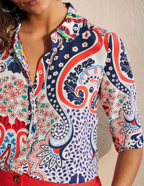 La chemise en soie - Bleu matelot, kaléidoscope La chemise en soie - Bleu matelot, kaléidoscope