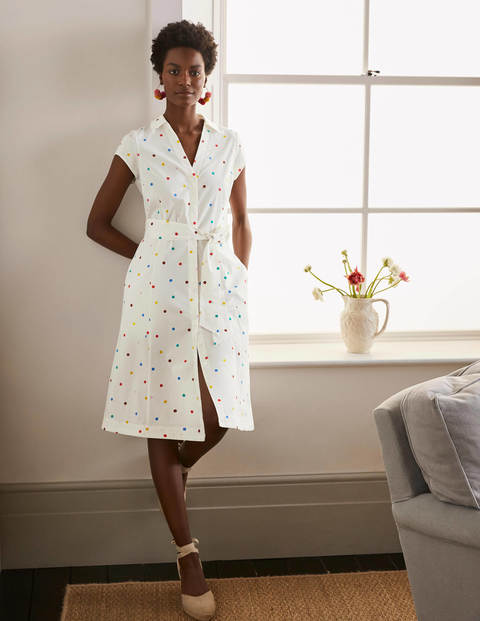 Robe-chemise Rowena - Ivoire, pois Robe-chemise Rowena - Ivoire, pois