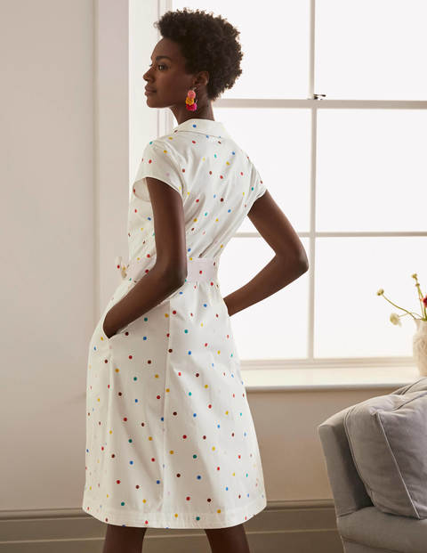 Robe-chemise Rowena - Ivoire, pois Robe-chemise Rowena - Ivoire, pois