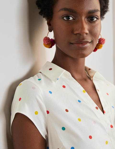 Robe-chemise Rowena - Ivoire, pois Robe-chemise Rowena - Ivoire, pois