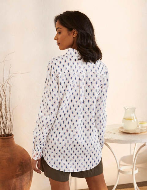 Chemise en lin - Ivoire, motif Paisley Stamp Chemise en lin - Ivoire, motif Paisley Stamp