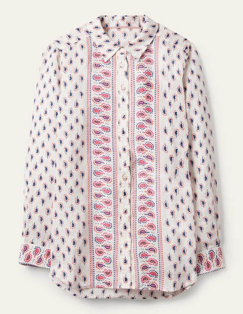 Chemise en lin - Ivoire, motif Paisley Stamp Chemise en lin - Ivoire, motif Paisley Stamp