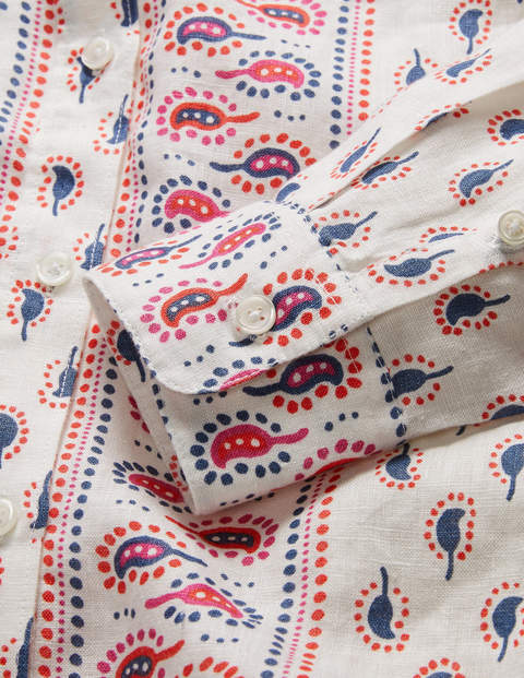 Chemise en lin - Ivoire, motif Paisley Stamp Chemise en lin - Ivoire, motif Paisley Stamp