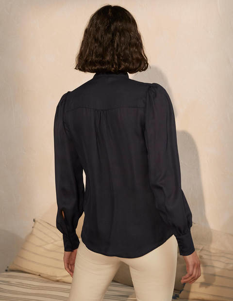 Icons Pussy Bow Blouse - Navy Icons Pussy Bow Blouse - Navy