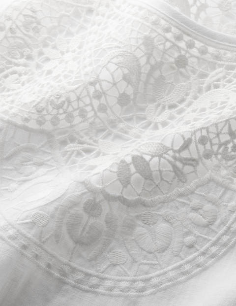 Robe Fleur brodée en lin - Blanc Robe Fleur brodée en lin - Blanc