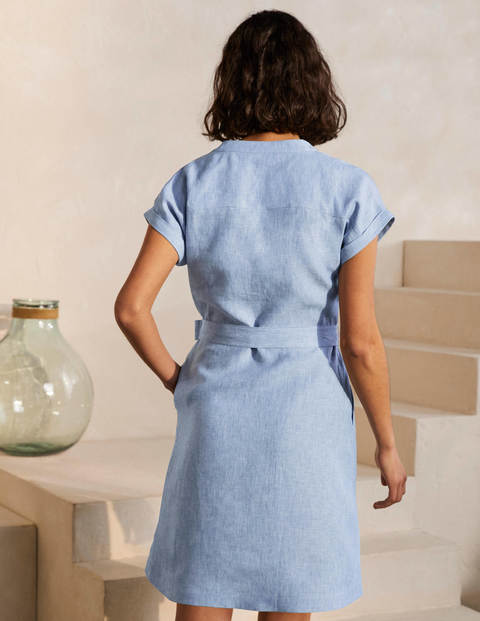 Evie Hemdblusenkleid aus Leinen - Faux-Uni Evie Hemdblusenkleid aus Leinen - Faux-Uni