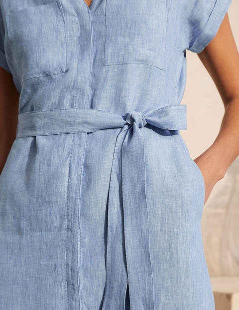 Evie Hemdblusenkleid aus Leinen - Faux-Uni Evie Hemdblusenkleid aus Leinen - Faux-Uni