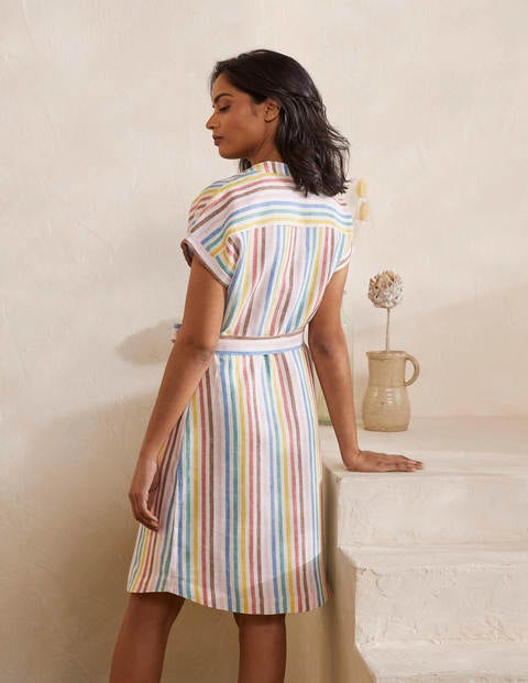 Evie Linen Shirt Dress - Multistripe Evie Linen Shirt Dress - Multistripe