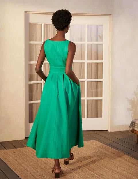 Robe midi Jemima en lin - Vert des Highlands Robe midi Jemima en lin - Vert des Highlands