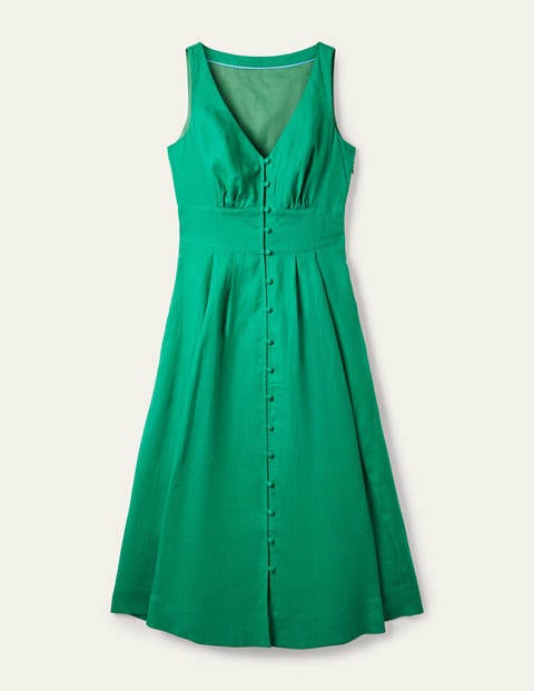 Robe midi Jemima en lin - Vert des Highlands Robe midi Jemima en lin - Vert des Highlands